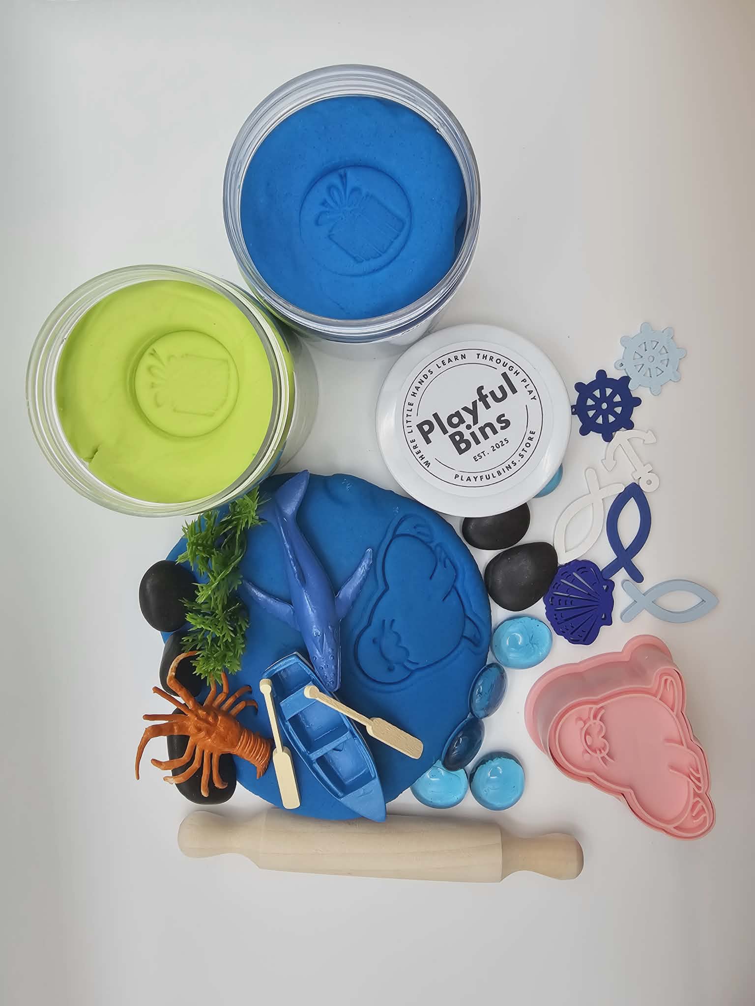 Ocean Themed Playdough Jars